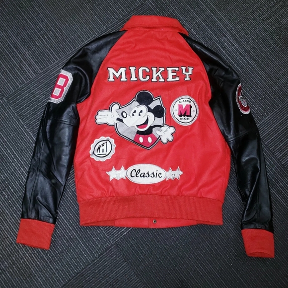 Mens L MJ Mickey Mouse Letterman Varsity Jacket - Picture 2 of 2